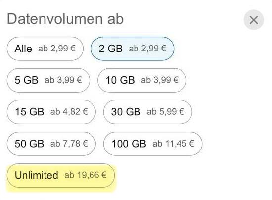 Check24 Datenvolumen Unlimited wählen